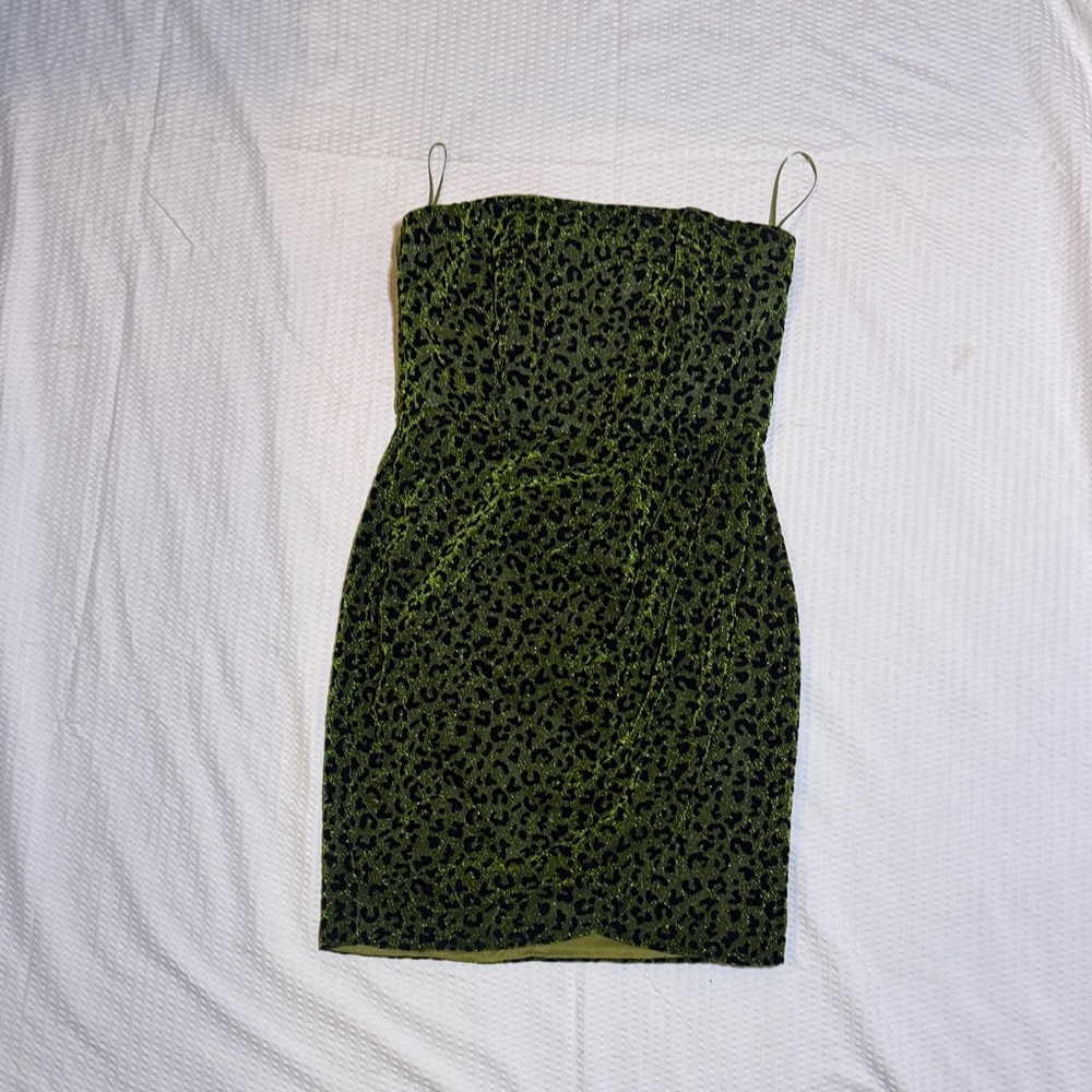 Superdown Green Leopard Mini Dress